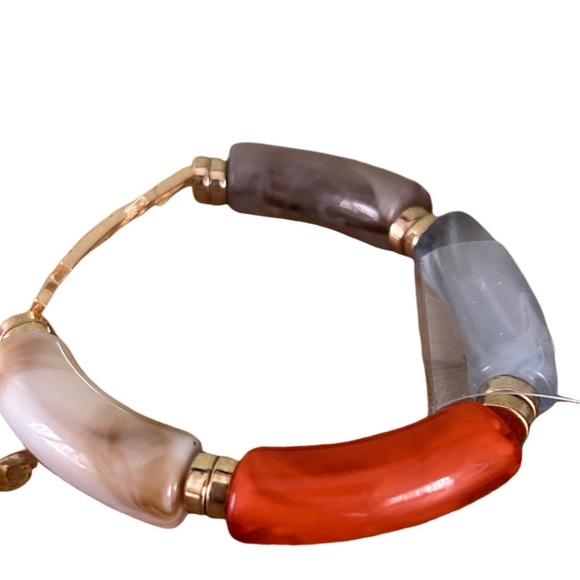 New FAITH Resin Tubular MultiColor Stretch Bracelet - Picture 5 of 5
